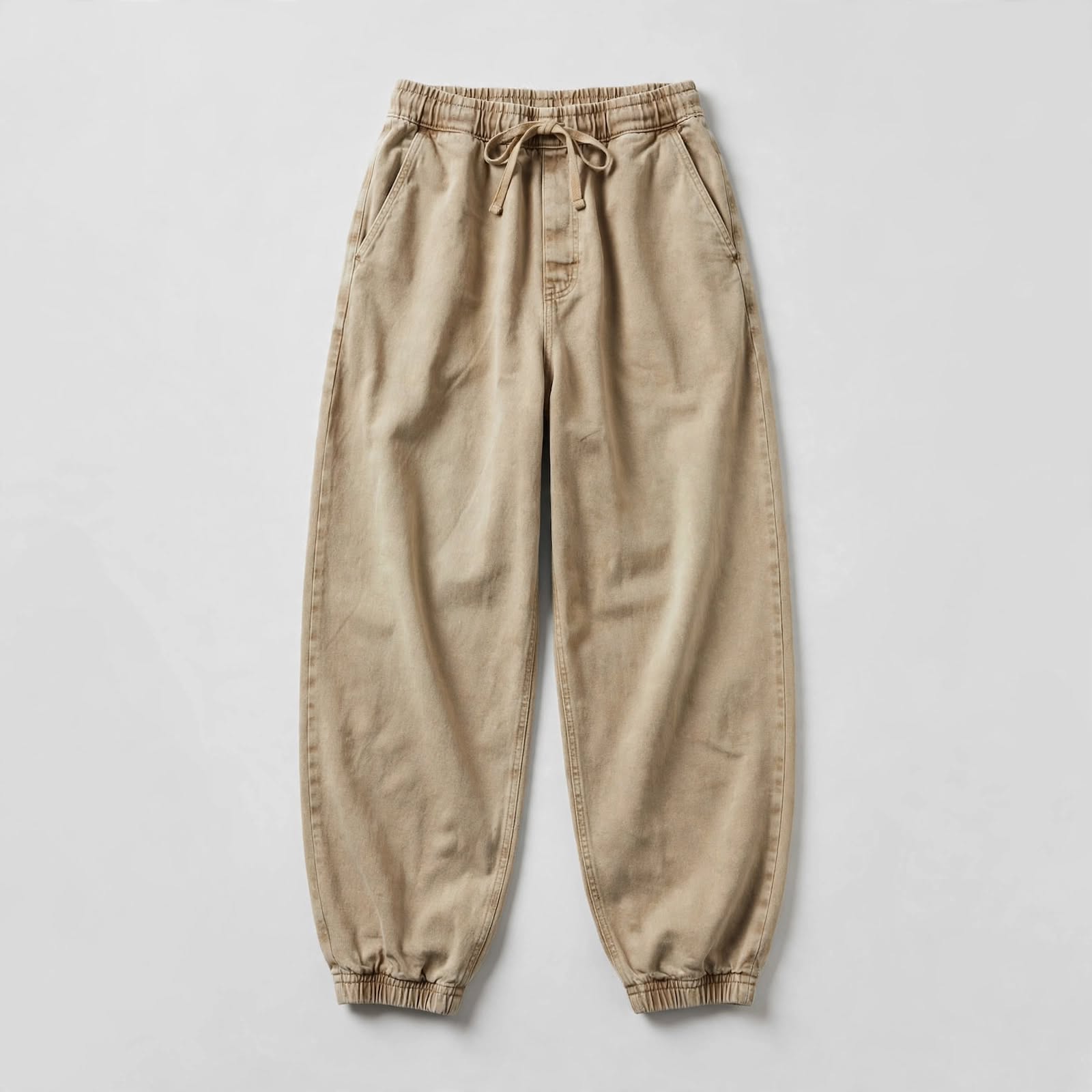 Sunfaded Joggers with Appliqué - light heather grey floral applique